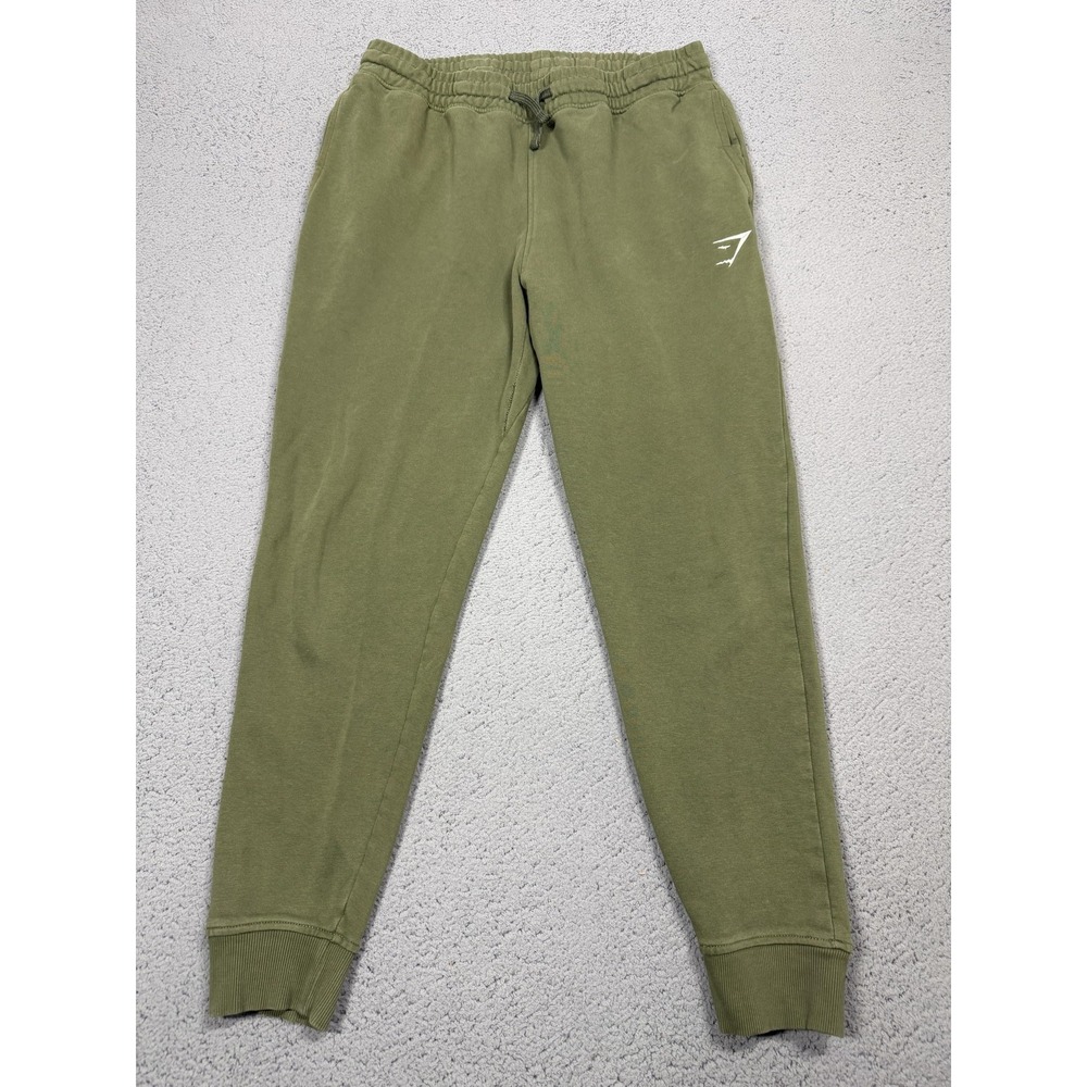 Gymshark Pants Mens Large Green Fleece Joggers Sweatpants Logo Athletic A2A4H